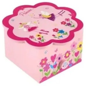 Teddies Hracia skrinka so šperkovnicou Princess, 14,5 x 8 x 14,5 cm
