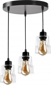 BERGE LED stropné svietidlo 3xE27, rolovací, priehľadný štvorec