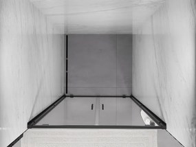 Mexen Exo, dvojité krídlové sprchové dvere 80x200 cm, 6mm číre sklo, čierny profil, 8182-080-000-70-00