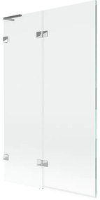 Mexen Lunar L, 2-krídlová vaňová zástena ľavá 110 x 150 cm, číre sklo, chrómová, 897L-110-100-01-00-L