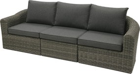 DEOKORK Ratanová lavica pre 3 osoby BORNEO LUXURY (sivá)