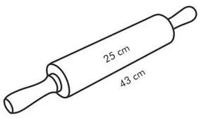 TESCOMA valček na cesto DELÍCIA, drevený ø6 cm, 25 cm