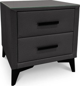 Nočný stolík s 2 zásuvkami Joy, grafitovo šedá látka