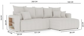 Rohová sedačka Napolia (L) (krémová). Akcia -20%. Vlastná spoľahlivá doprava až k Vám domov. 1120033