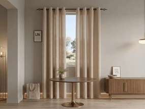 Záves TAVIO 140x250 cm, svetlo béžový Zavesenie: Riasiaca páska
