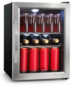 Klarstein Beersafe M, chladnička, energet. trieda C, LED, 2 kovové police, sklenené dvierka, čierna