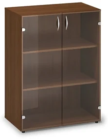 Stredná sklenená skriňa ProOffice 80 x 45,8 x 106,3 cm, orech