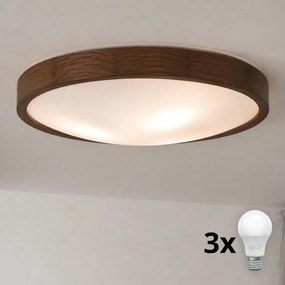 BRILAGI - LED stropné svietidlo CARVALHO SLIM 3xE27/15W/230V dub/orech priem. 47 cm