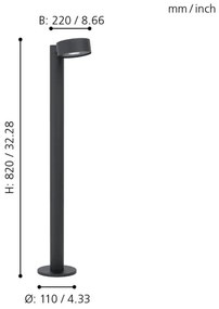 Eglo 98739 - LED Vonkajšia lampa PALOSCO LED/6W/230V IP44