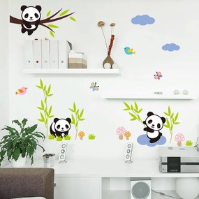 Veselá Stena Samolepka na stenu na stenu Hravá panda