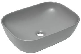 Umývadlo na dosku SAT Infinitio 45,5x32,5 cm šedá mat bez prepadu SATINF4532LGRM, 1 ks