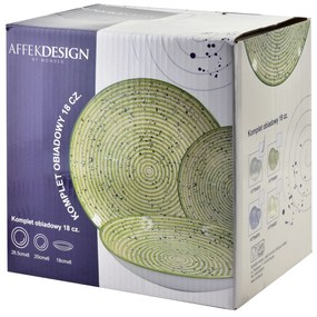 Porcelánová jedálenská súprava Stripes Green sada 18ks