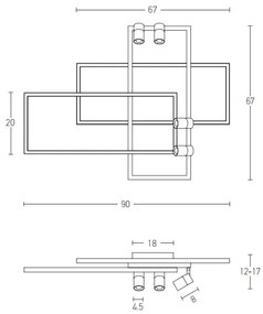 Zambelis 22020 - LED Stmievateľný prisadený luster LED/52W/230V