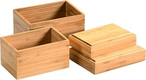 Úložný box, organizér do zásuvky, bambusová súprava 4ks SETOF4