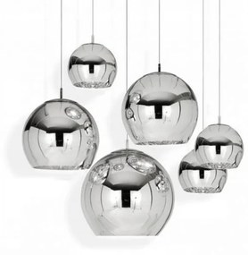 Toolight - Závesná lampa guľa 20cm LE03-1, chrómová, OSW-00705