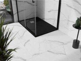 Mexen Stone+, obdĺžniková vanička z minerálneho kompozitu 120 x 90 cm, čierna matná, 44709012