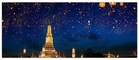 Obraz - Lampióny šťastia, Bangkok (120x50 cm)