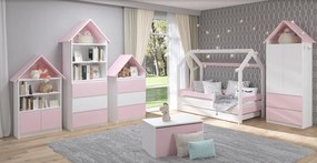 Detský písací stôl N40 - BEZ MOTÍVU - biely/ružový