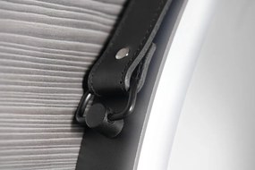 Sapho Sapho, ORBITER guľaté zrkadlo s LED osvetlením, kožený popruh, ø 70cm, čierna matná, ORL070