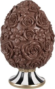 Dekorácia čokoládové vajcia s kvetmi Egg na podstavci - Ø 11*17 cm