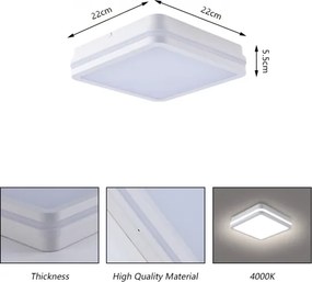 Brilagi - LED vonkajšie svietidlo BENE LED/18W/230V 22x22 cm biela IP54