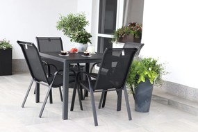 Záhradný jedálenský set Viking M + 4x kovová stolička Ramada