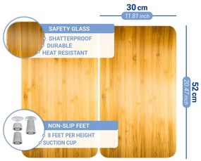 Kryty na sporák z tvrdeného skla v súprave 2 ks 52x30 cm Wooden – Maximex