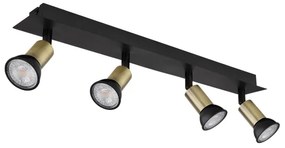 Globo 57998-4B - Bodové svietidlo DREW 4xGU10/35W/230V čierna/mosadz