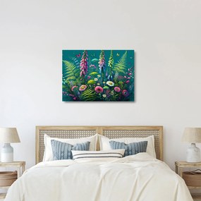 Sklenený obraz - Lúčne kvety (70x50 cm)