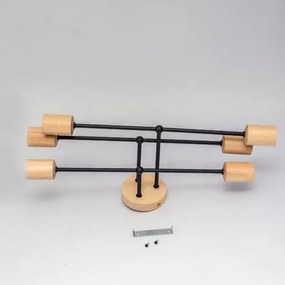 Prisadený luster CAMBRIDGE 6xE27/15W/230V borovica