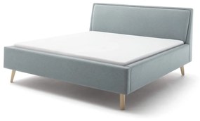 Čalúnená posteľ deria s úložným priestorom 180 x 200 cm svetlomodrá MUZZA