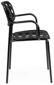 Čierne kovové záhradné stoličky v súprave 4 ks Clover – Bizzotto