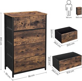 Komoda Vasagle Luxoir hnedá