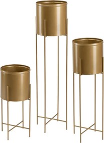 KOVOVÝ KVETINÁČ SO STOJANOM GOLDEN 95X21 CM ZLATÁ