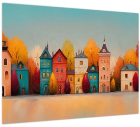 Obraz - Jesenná dedina (70x50 cm)