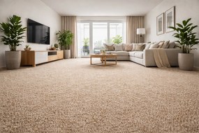 Metrážny koberec Malmo 2554, na mieru, šíře 4m,5m, oranžová, filc, obývacia izba, Lano