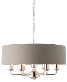 Endon 94373 - Luster na reťazi HIGHCLERE 6xE14/40W/230V šedá/lesklý chróm