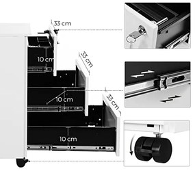 Mobilná skrinka na spisy SONGMICS OFC63WT