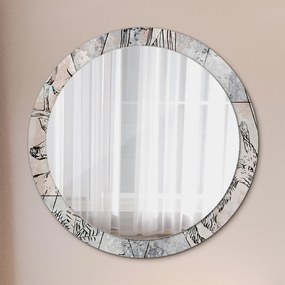 Okrúhle dekoračné zrkadlo s motívom Zima fi 90 cm