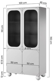 dvojdverová Vitrína Sonatia II do obývacej izby 100 cm - kašmír