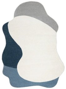 Koberec FUSION Shape 5710 biely / modrý