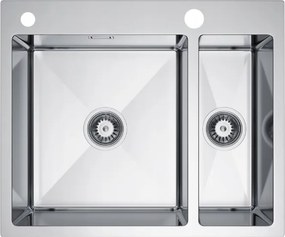 Erga HD, 1,5-komorový oceľový drez 590x490x210 mm, oceľová, ERG-MLS-HD5949