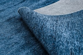 Koberec FLORENCE 24021 Jednfarebný, glamour, plocho tkaný, modrý