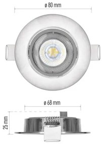 EMOS Bodové LED svietidlo Exclusive 5W, strieborné, neutrálna biela