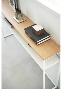 Konzolový stolík v bielej a svetlo hnedej farbe v dekore jaseňa 20,5x126 cm Tower – YAMAZAKI