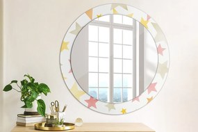 Okrúhle ozdobné zrkadlo na stenu Pastelové hviezdy fi 70 cm