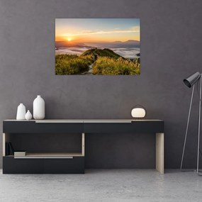 Obraz hory pri západe slnka (90x60 cm)