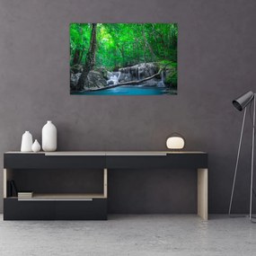 Obraz - Vodopád Erawan, Kanchanaburi, Thajsko (90x60 cm)