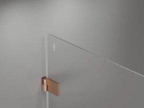 Mexen Lunar-B, Otočné ľavé sprchové dvere 95 cm, 8mm číre sklo, medený matný profil, 832-095-000-65-00-L