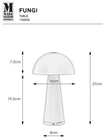 Markslöjd 108656 - LED Stmievateľná nabíjacia lampa FUNGI LED/1,5W/5V IP44 biela